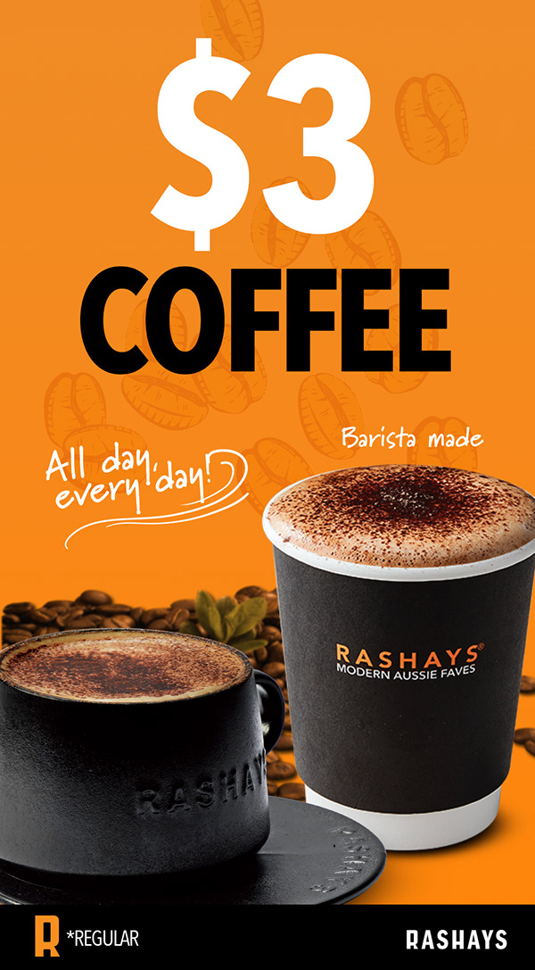 Rashays $3 coffee social ad